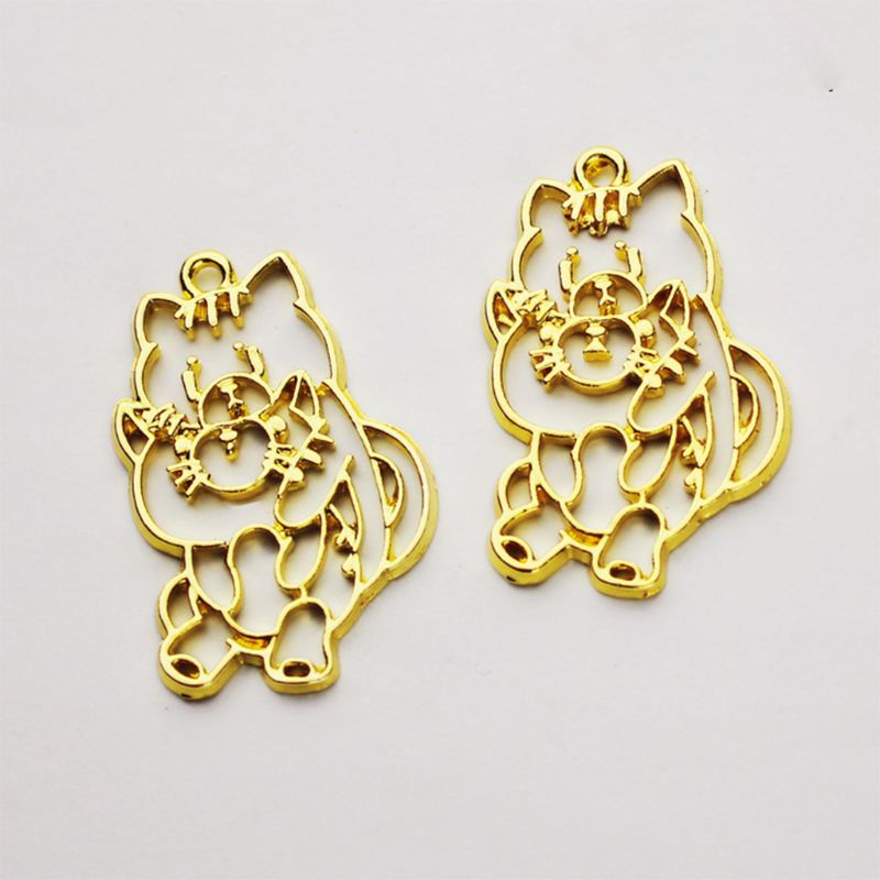 Set 6 Khuôn Làm Đồ Trang Sức Hình Hoa / Mèo Bằng Kim Loại Độc Đáo DIY