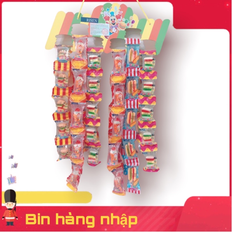 Vĩ 60 Gói Kẹo Dẻo Hamburger Risen Mỹ