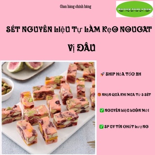 Kẹo NOUGAT tự làm sét màu Hồng vị dâu