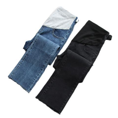 Quần Jeans Đen Ống Đứng Phong Cách Hàn Quốc 2019 Cho Bà Bầu