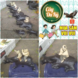 Bộ 7 mẫu tượng Trâu mini gốm sứ Bát Tràng làm mô hình trang trí tiểu cảnh, trang trí tết