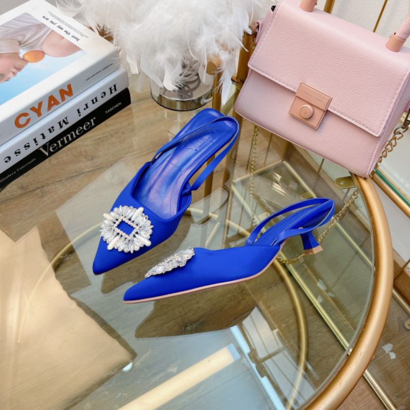 Sandal Gót Nhú 5p Zara Lụa Mềm Êm Fullbox Tem Hãng Cao Cấp