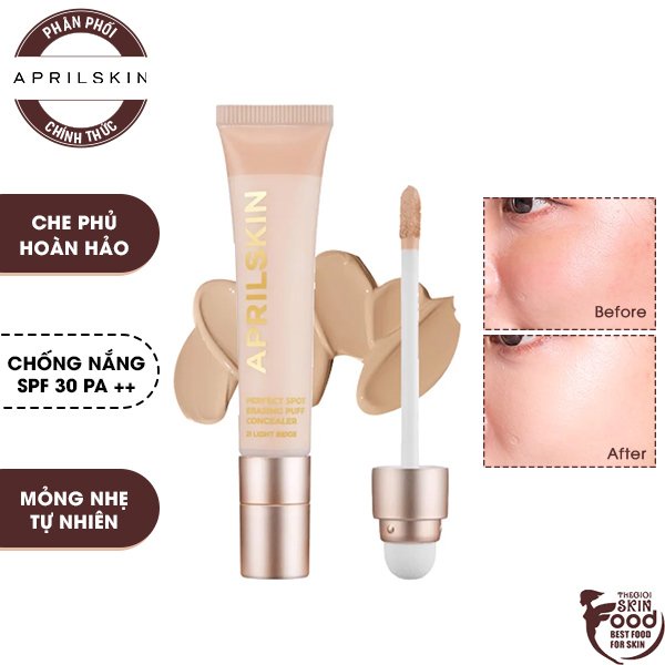 Kem Che Khuyết Điểm Cho Làn Da Hoàn Hảo AprilSkin Perfect Spot Erasing Puff Concealer SPF30/PA++ 10g