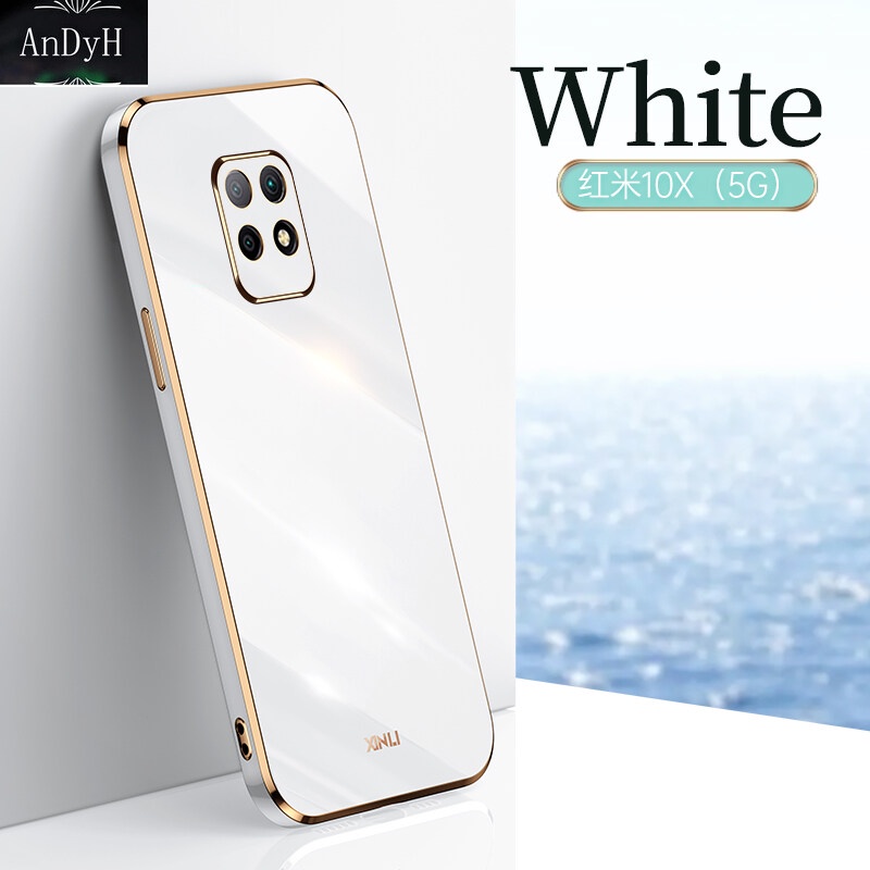 Ốp điện thoại mạ viền thẳng sang trọng bảo vệ camera cho Xiaomi Redmi 10X Pro 5G
