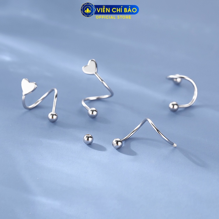 Khuyên tai bạc nữ xoắn cá tính chất liệu bạc 925 thời trang phụ kiện trang sức nữ Viễn Chí Bảo B400331H B400704xH