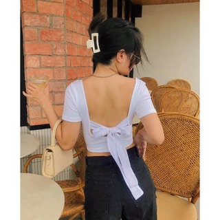 Áo croptop  nữ buộc nơ lưng