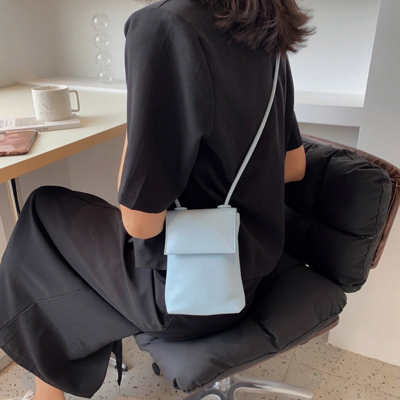 Túi đeo chéo CHAIKA KILTER CK390 da PU màu trơn đựng điện thoại thời trang cho nữ