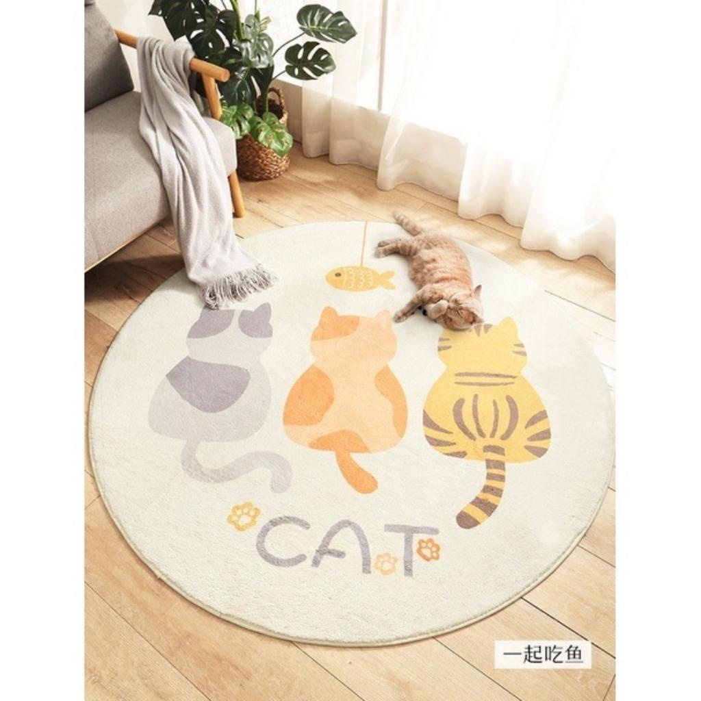 Thảm Tròn Lông Cừu, Thảm Trải Sàn, Decor , Mềm Mại Hàng Nhập Khẩu Cao Cấp Hình Ngộ Nghĩ Cho Bé yêu,