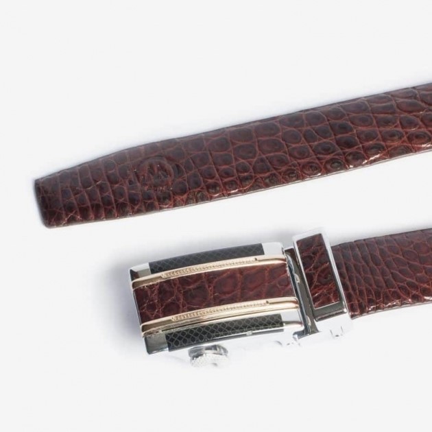 Thắt Lưng Nam Da Cá Sấu Cao Cấp Màu Nâu, Màu Đen, Màu Cam WT Leather 1249