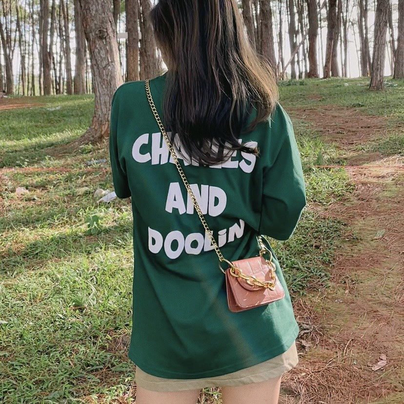 Elmer Signature - Áo thun in nổi 3D màu xanh lá 100% cotton 2 chiều