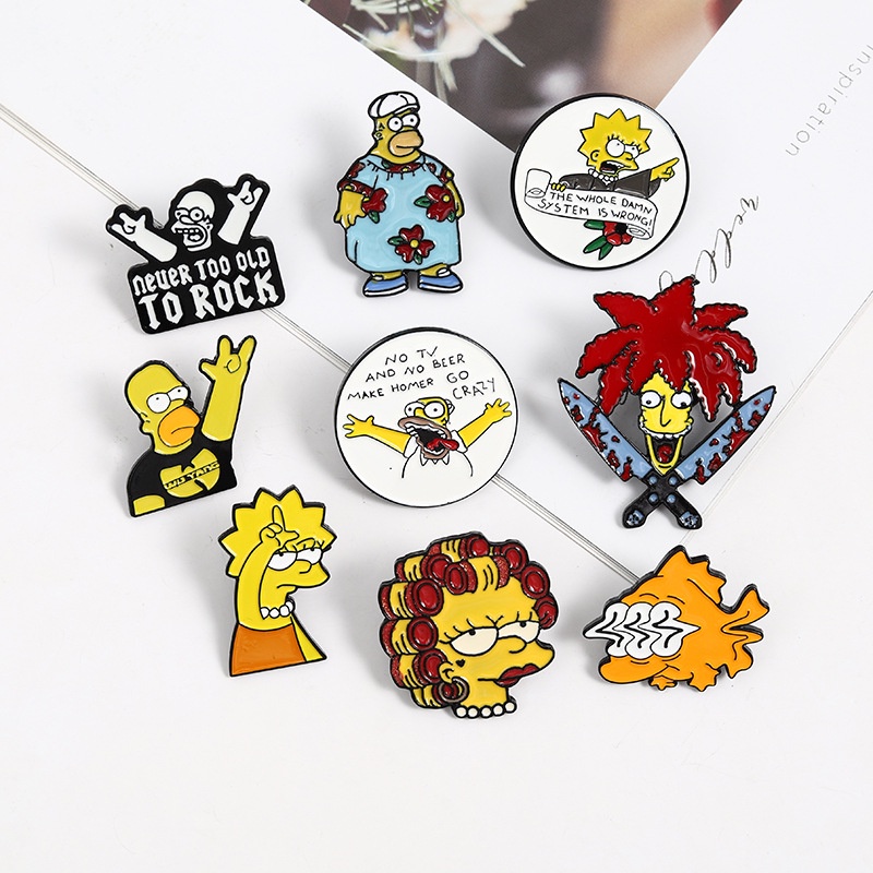 Huy Hiệu Cài Áo Hình Simpsons Hoạt Hình Ngộ Nghĩnh