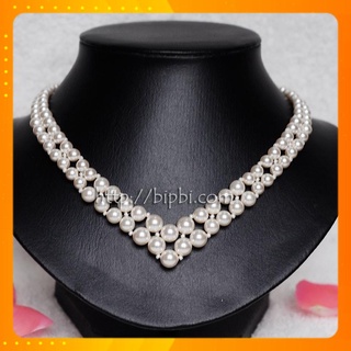 Vòng cổ ngọc trai nhân tạo 2 tầng