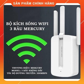 [ GIÁ HUỶ DIỆT] Kích Sóng Wifi Mercury MW310re 300Mbps 3 Râu Cực Mạnh - BH 1 Năm | Kích Wifi Mercury MW310re 3 Ăng Ten