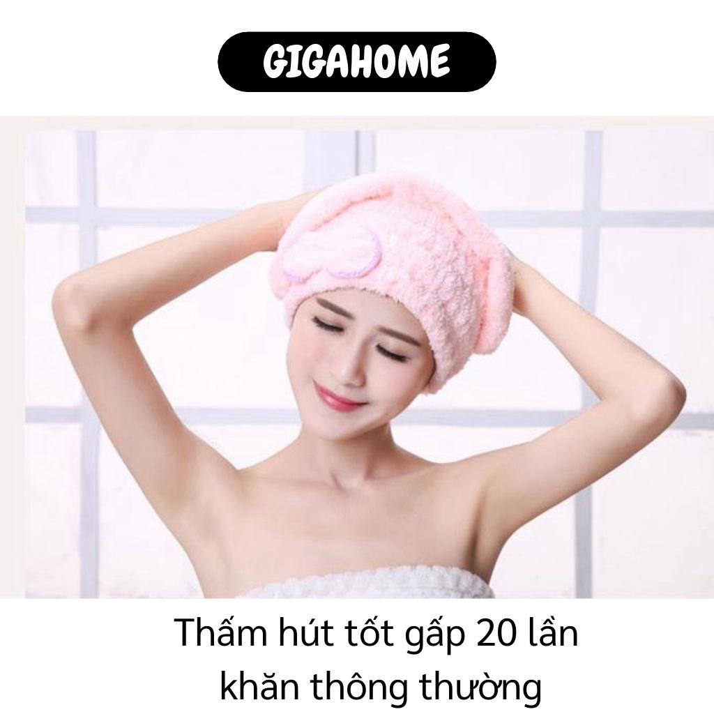 Khăn Ủ Tóc GIGAHOME Khăn Quấn Tóc Gội Đầu Làm Khô Siêu Nhanh, Thấm Hút Tốt, Dễ Giặt 7074