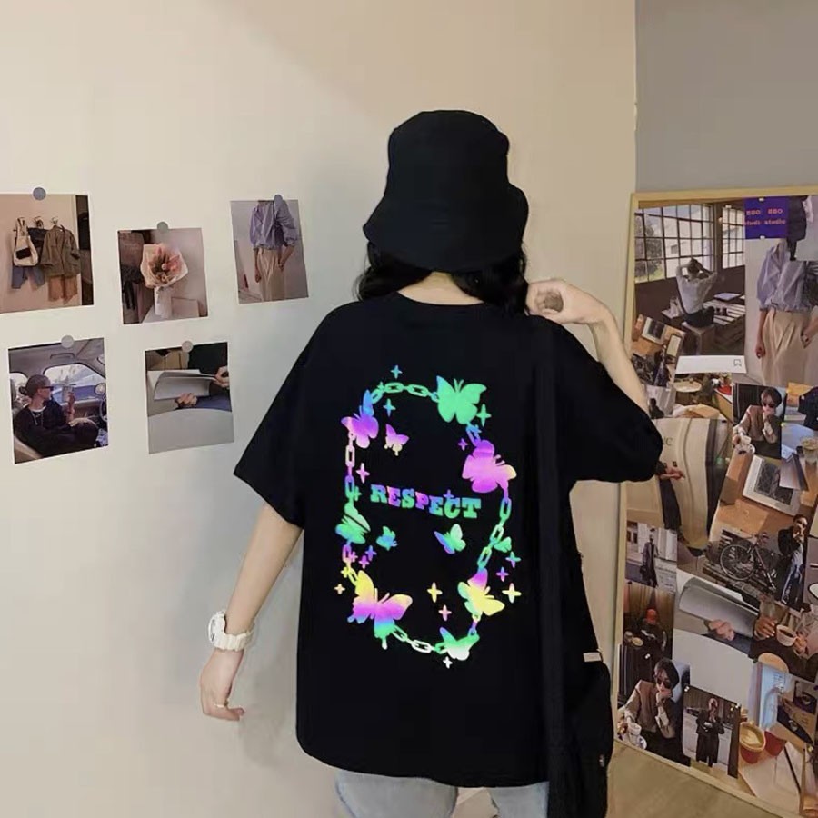 Áo thun phản quang 7 màu tay lỡ Nam Nữ Buffely Pro