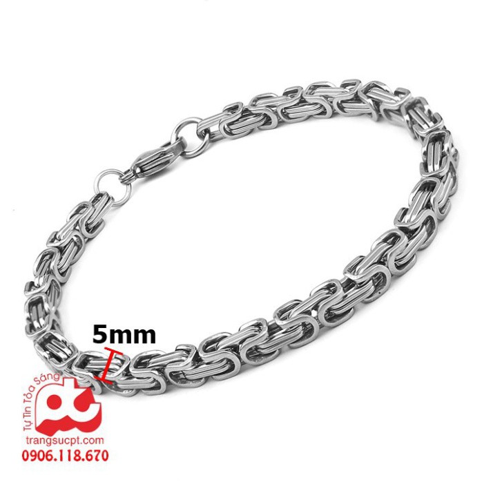 Lắc tay nam cao cấp inox không đen giá rẻ HCM - PT_1_LT161 (5MM)