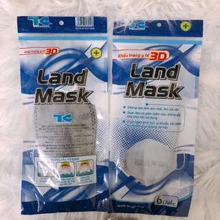Khẩu trang 3d land mask túi 6 cái | kf74 hàn quốc | style korea |
