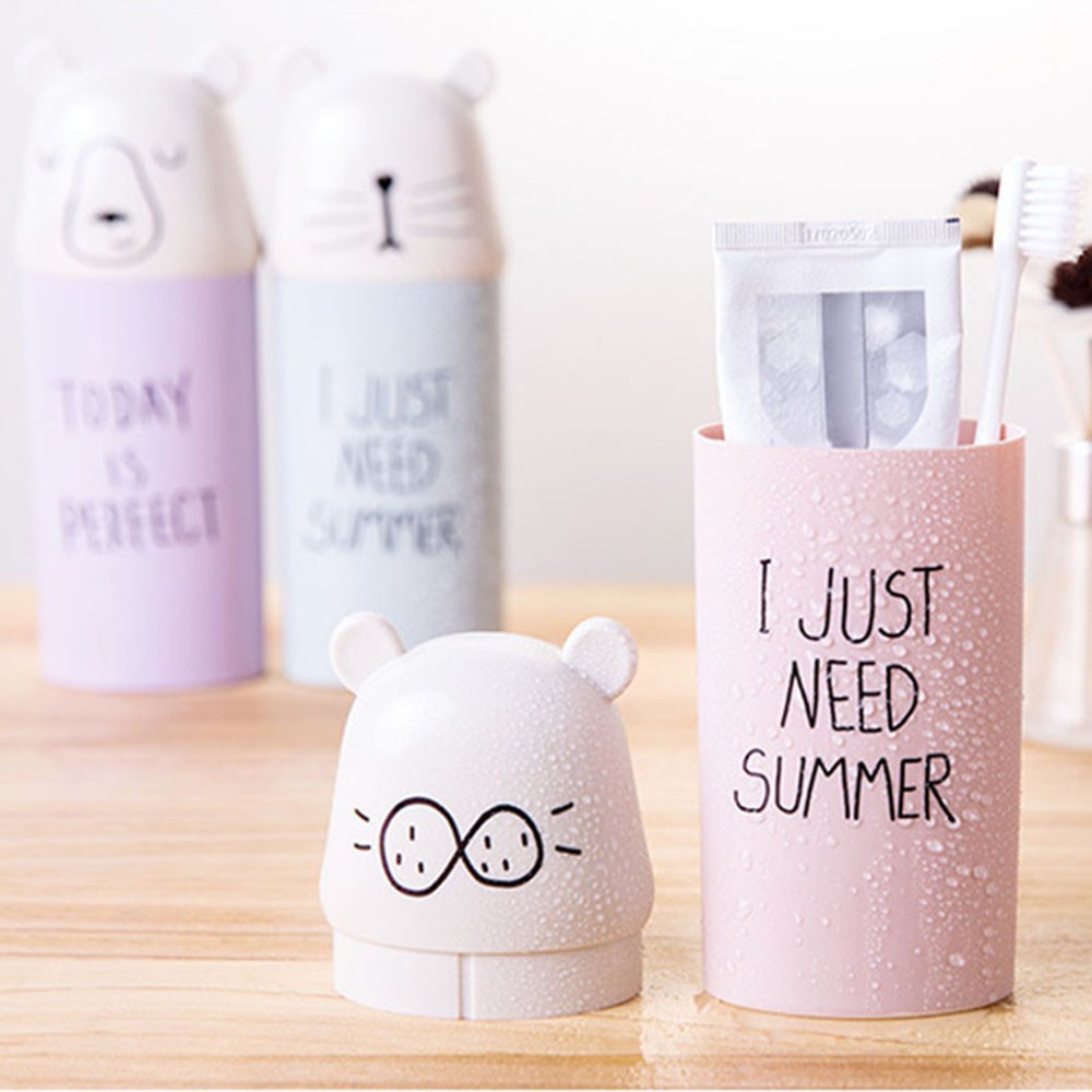 Hộp đựng bàn chải và kem đánh răng hình dáng hoạt hình dễ thương tiện dụng
