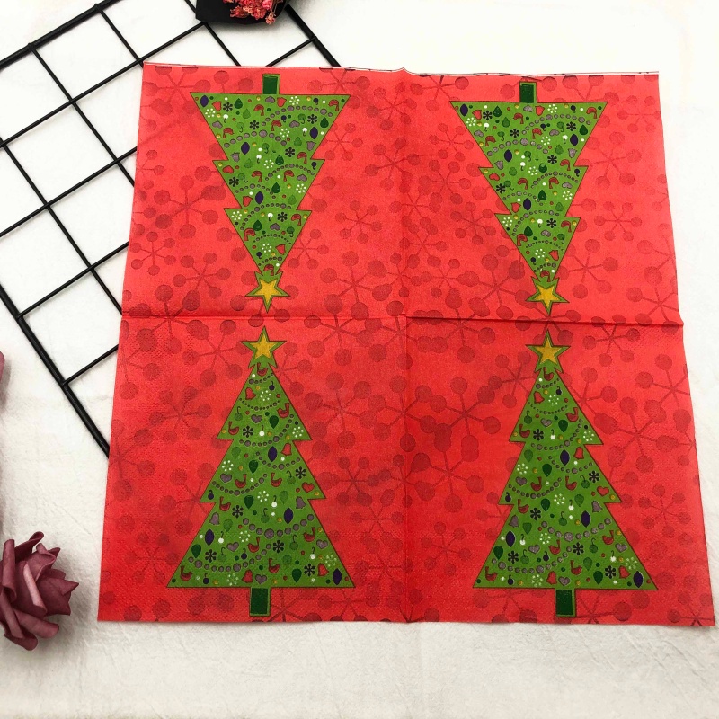 Bộ 20 Khăn Ăn Bằng Giấy In Họa Tiết Cây Thông Giáng Sinh Nhiều Màu Độc Đáo Trang Trí Nhà Cửa / Tiệc Tù
