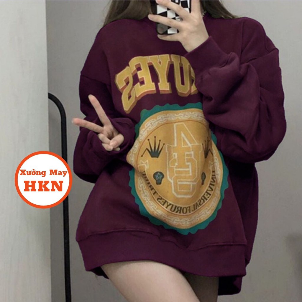 Áo Sweater Nữ Dáng Dài Mốt Che Quần Cá Tính Họa Tiết Đẹp Mã 808 Xưởng May HKN