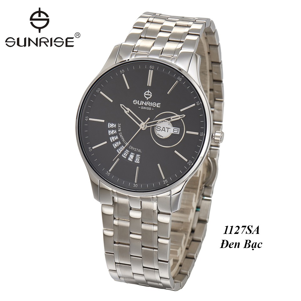 Đồng hồ nam siêu mỏng Sunrise 1127SA 2 lịch kính Sapphire chống xước chống nước tốt- Fullb | BigBuy360 - bigbuy360.vn