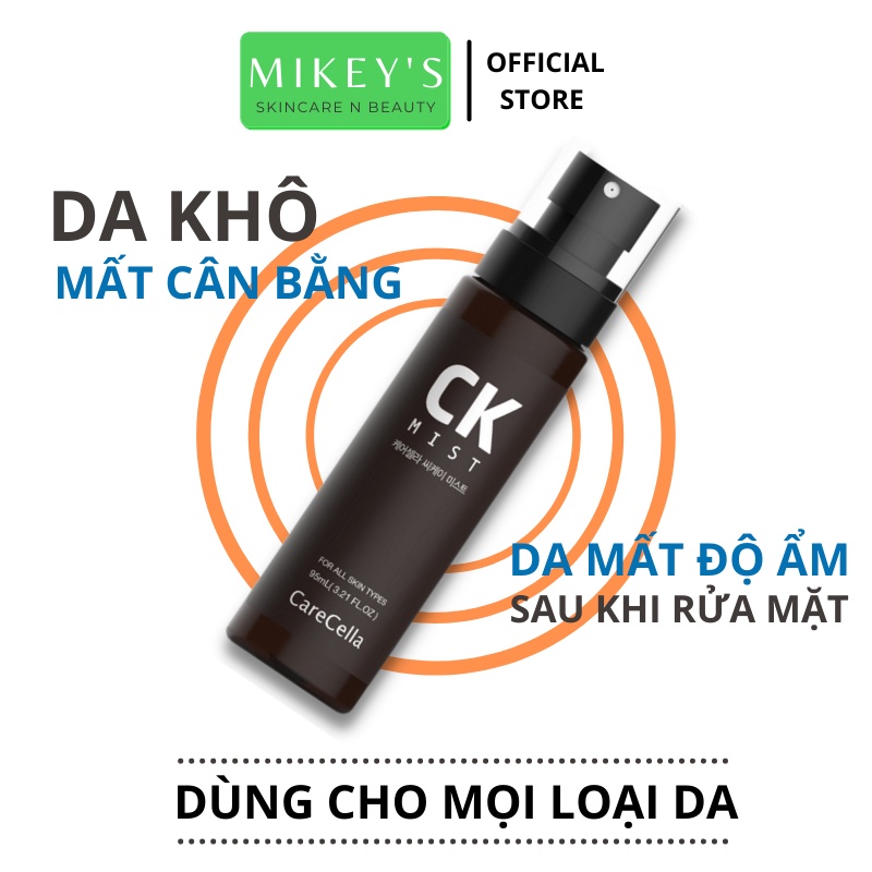 Xịt khoáng Dưỡng Da Ẩm Mượt Khóa Nền Carecella xuất xứ Hàn Quốc (95 ml)