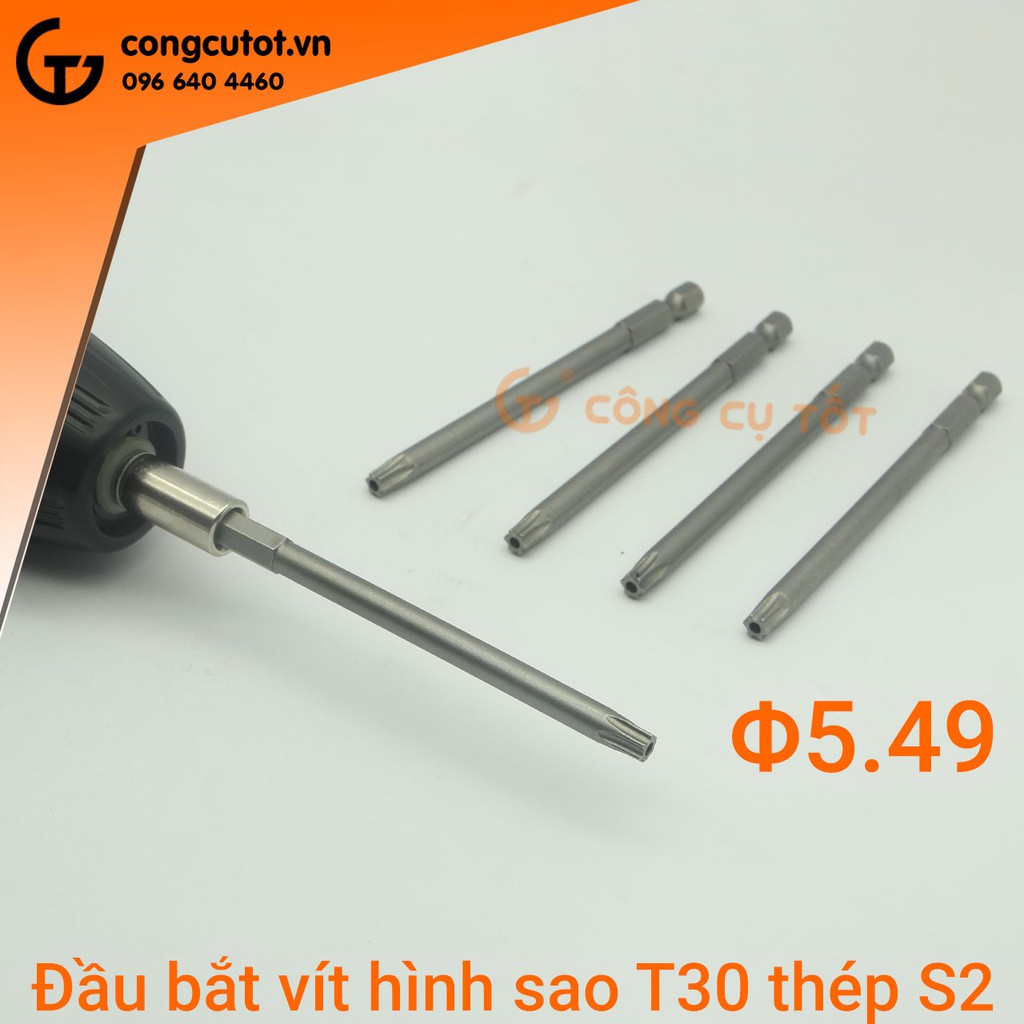 Đầu bắt vít hình sao 100mm chuôi lục