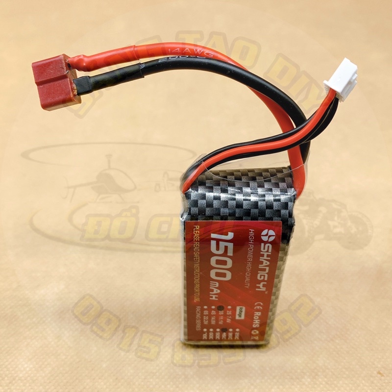 Pin Lipo 3s 1500 mAh 45C. Giắc XT60 và giắc T