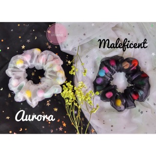 Cột tóc voal scrunchies poom poom