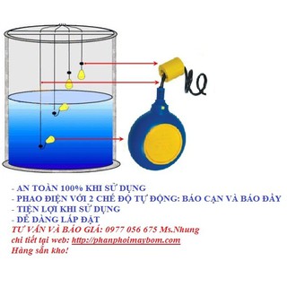 phao điện tự ngắt cho máy bơm 3m
