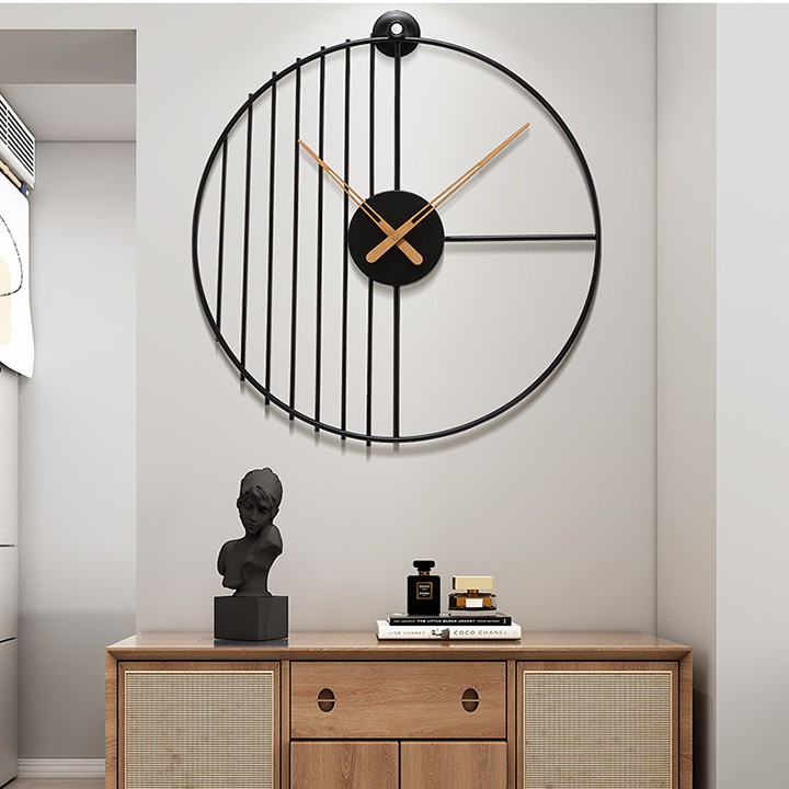 Đồng hồ treo tường trang trí thiết kế đơn giản hiện đại màu đen - Đồng hồ treo tường decor nhà đẹp và quà tặng ý nghĩa