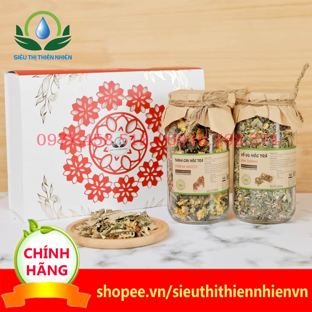 Set quà 4: Vô Ưu Mộc Trà -Thanh Can Mộc Trà (An thần, thanh nhiệt), quà biếu tết, quà sức khỏe, món quà thiên nhiên | BigBuy360 - bigbuy360.vn