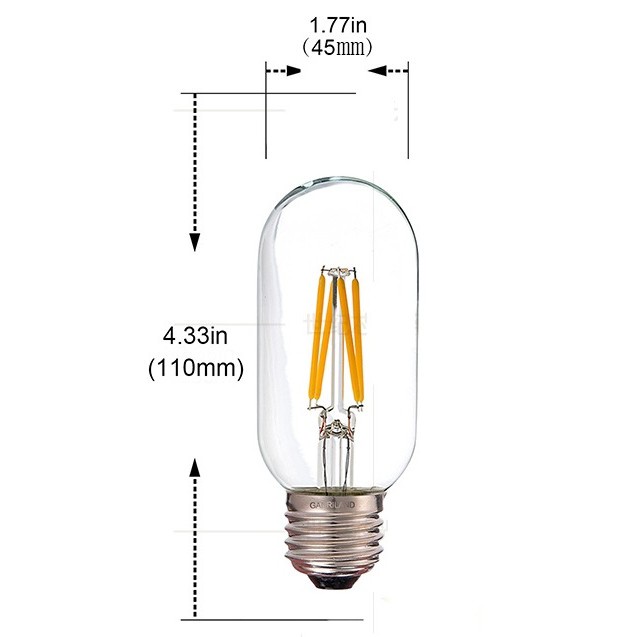 Bộ 20 bóng đèn Led Edison T45 4W đui E27