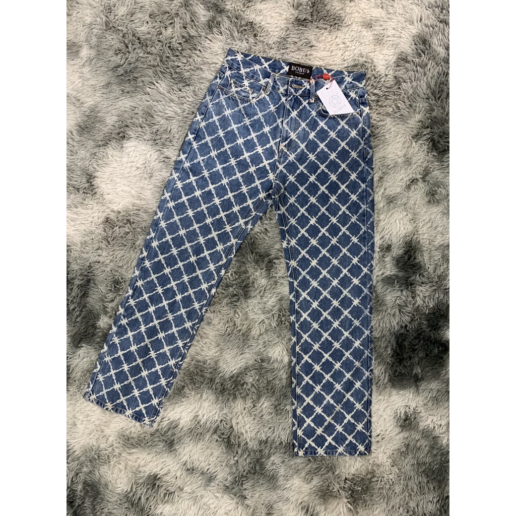 Quần Jean Denim BOBUI kẽm gai/ thiên thần chuẩn REAL full tag túi