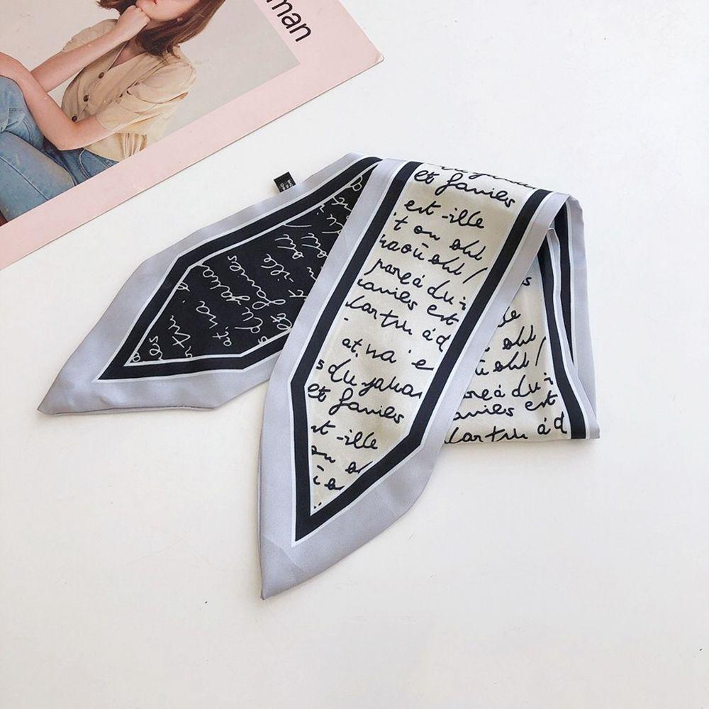 Bernardo Khăn Quàng Cổ Lụa Trang Trí Túi Xách Hình Học Phong Cách Hàn Quốc Thanh Lịch