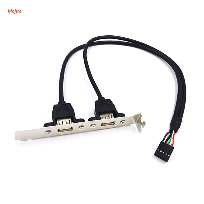 Cáp chuyển đổi 2 cổng USB 2.0 sang bo mạch chủ 9pin PC