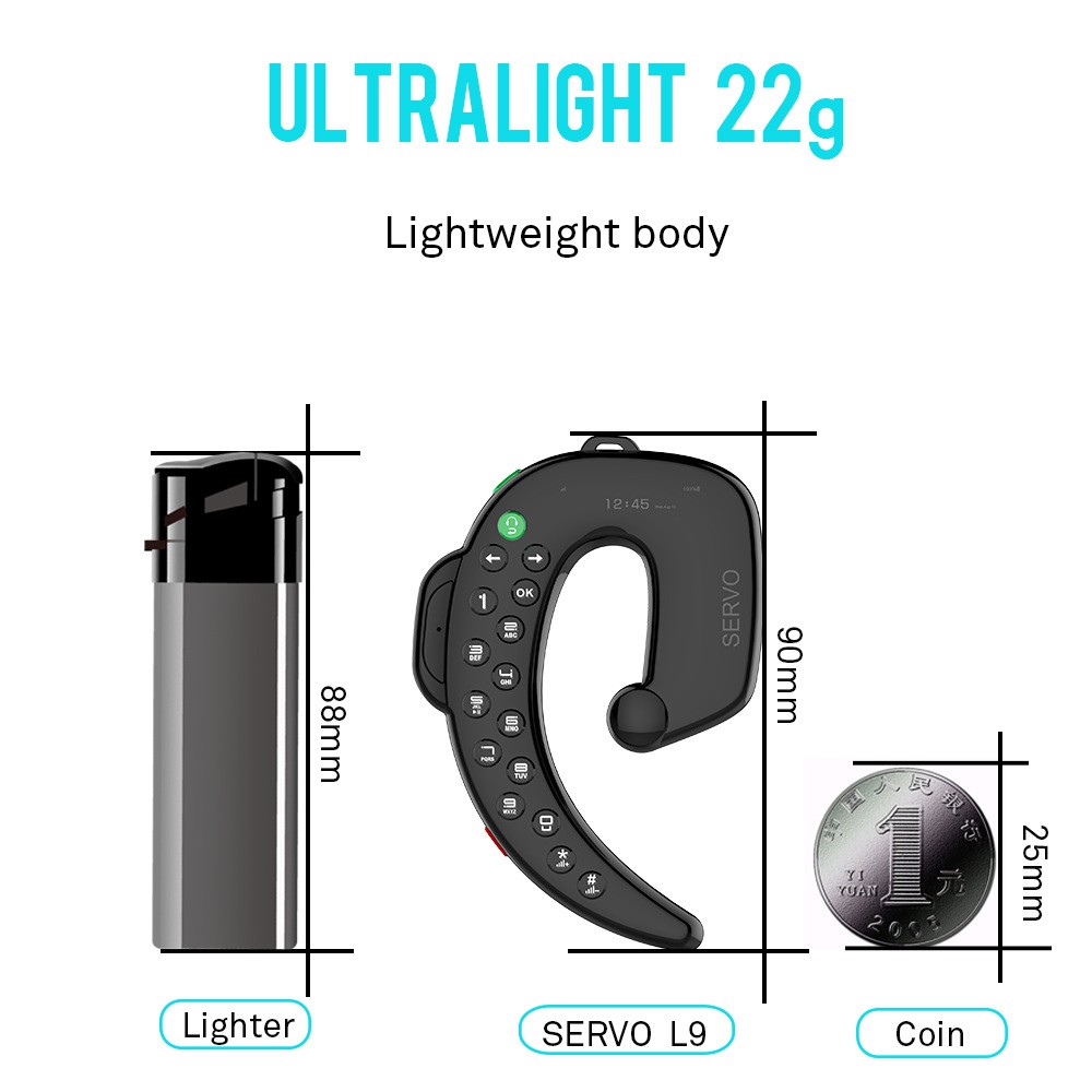 Tai nghe Bluetooth SERVO - Điện thoại mini - Thiết kế tích hợp điện thoại di động nhỏ thông minh - pin sử dụng 8h | BigBuy360 - bigbuy360.vn