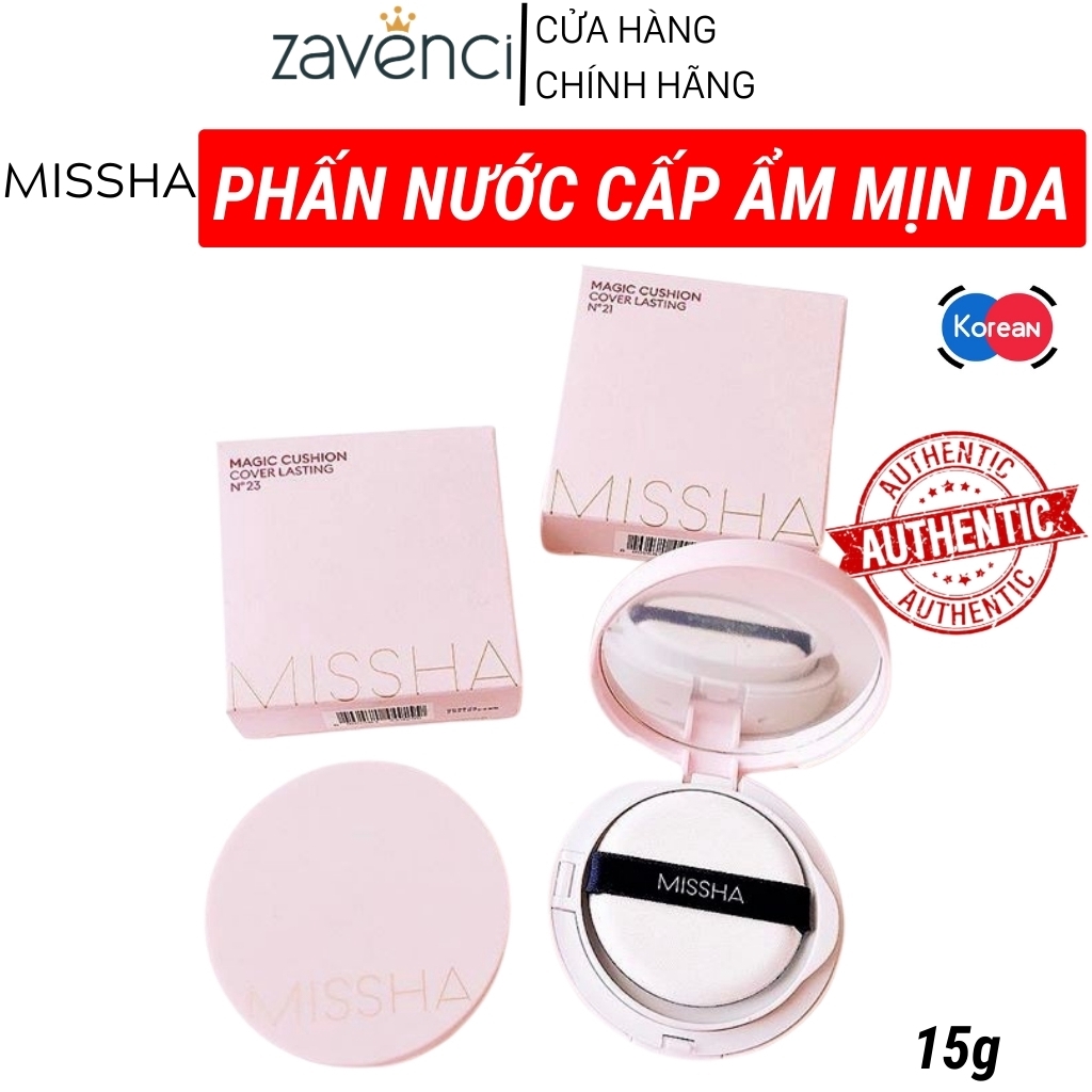 Phấn Nước MISSHA Che Phủ Tốt Lâu Trôi Magic Cushion Cover Lasting SPF50+/PA+++ (15g)