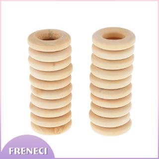 [Freneci] 20 Miếng Gỗ Nhẫn Gỗ Vòng Tròn DIY Mặt Dây Chuyền Trang Sức Làm Đồ Thủ Công