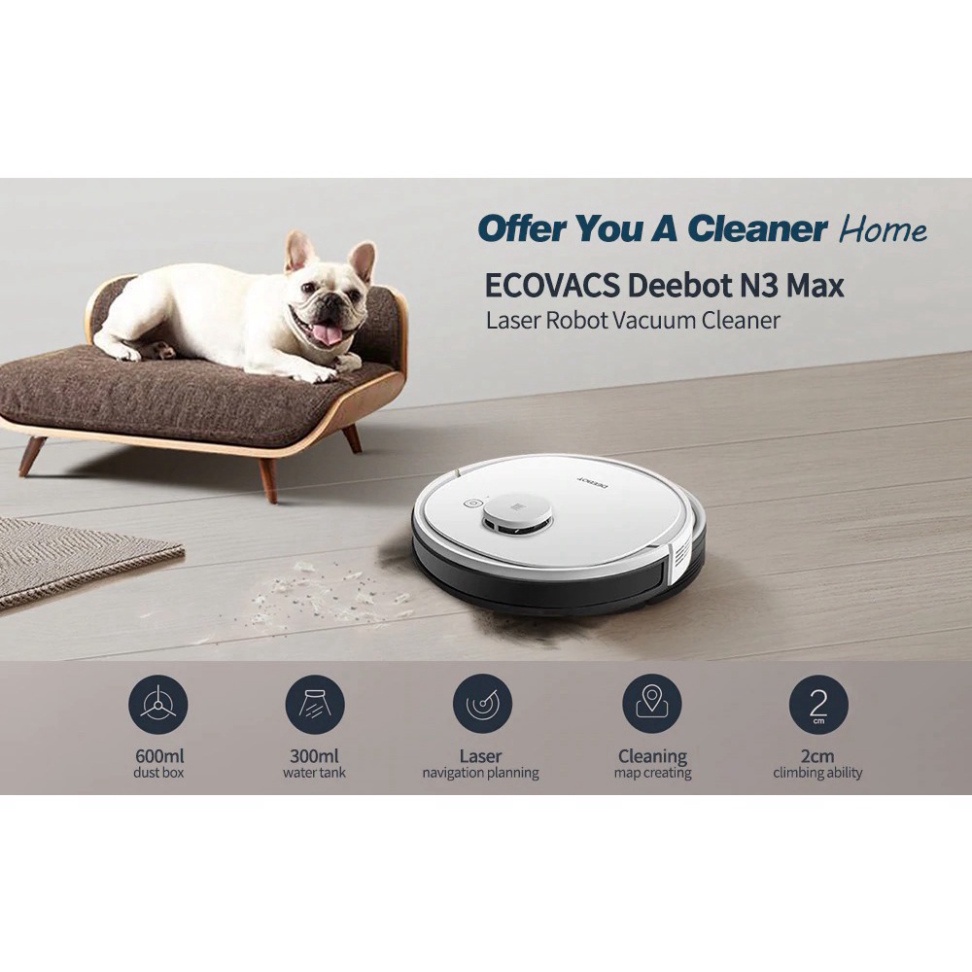 Robot hút bụi lau nhà Ecovacs Deebot N3 Fun 360 - Hàng trưng bày chưa sử dụng