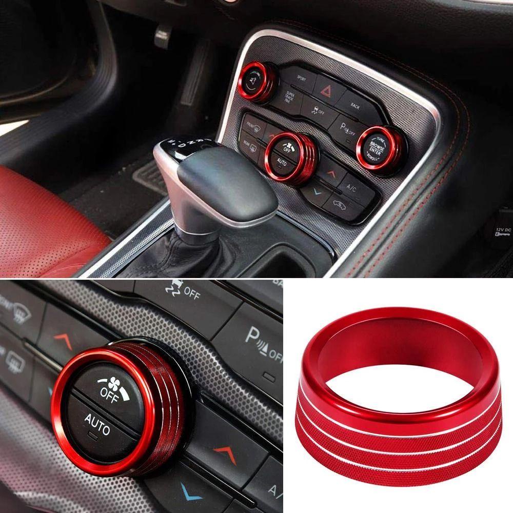 Bộ 6 Vòng Hợp Kim Nhôm Trang Trí Nút Điều Chỉnh Âm Lượng Xe Hơi Ford F150