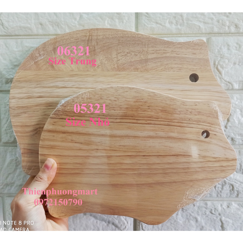Thớt gỗ hình heo 05321 Gỗ Đức Thành SIZE NHỎ 24 x 16.5 x 1.2 cm - Thớt hình heo SIZE NHỎ 0532 Đức Thành