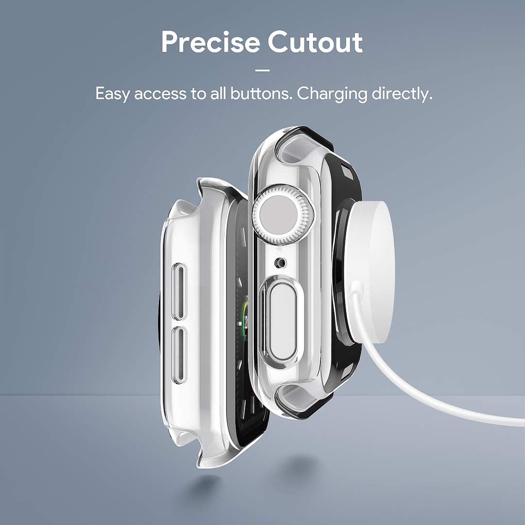 Ốp Bảo Vệ Bằng PC Cứng Viền Dạ Quang Cho Apple Watch 45mm 41mm 38mm 42mm 40mm 44mm iWatch 7 6 5 4 3 SE