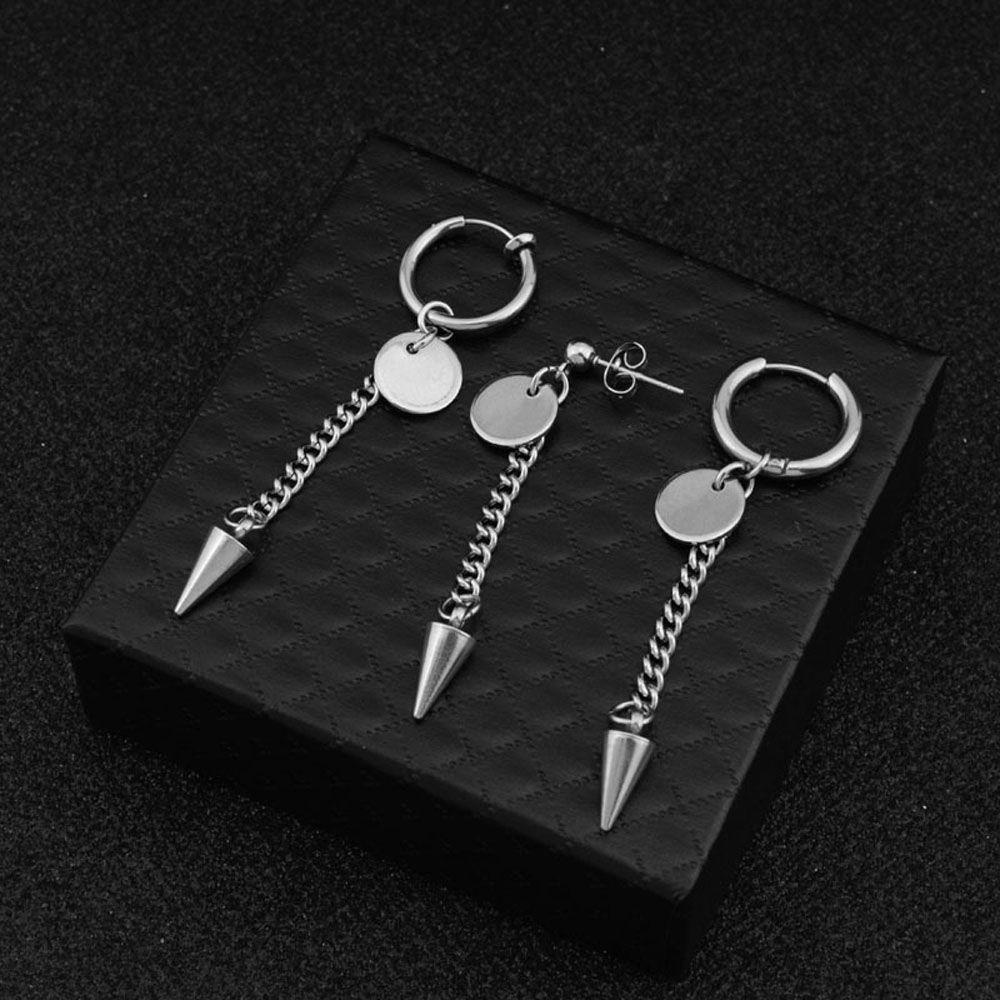 JARRED 1 Bông Tai Thép Không Gỉ Dạng Hình Học Theo Phong Cách Punk