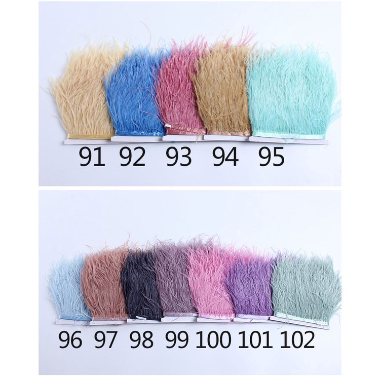 Lông đà điểu cắt trên chuỗi / màu mẫu / nửa mét