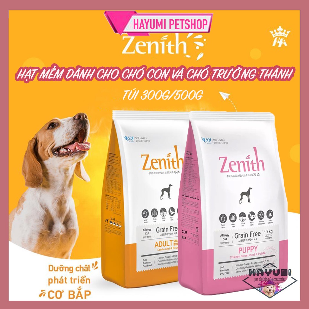 [LẺ] HẠT MỀM ZENITH CHO CHÓ CON VÀ CHÓ TRƯỞNG THÀNH - GÓI 300G/500G