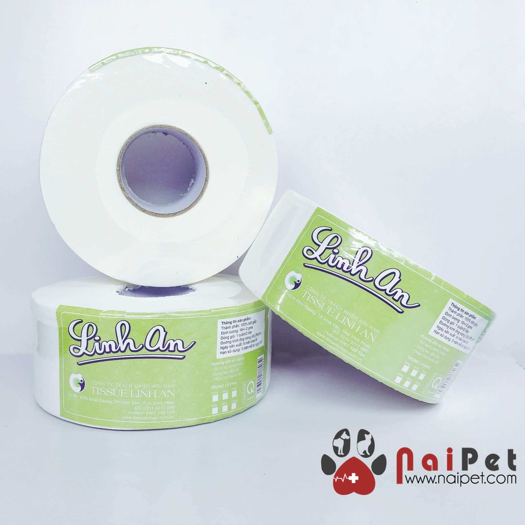 Giấy Ăn Giấy Vệ Sinh Có Lõi Linh An x2 Lớp 700g
