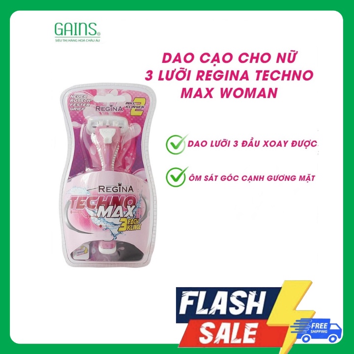 Set 3 Dao Cạo Cho Nữ 3 Lưỡi Regina Techno Max Woman