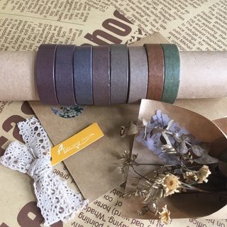 Băng Keo Washi Tape Màu tối 0.9cm x 2.5m