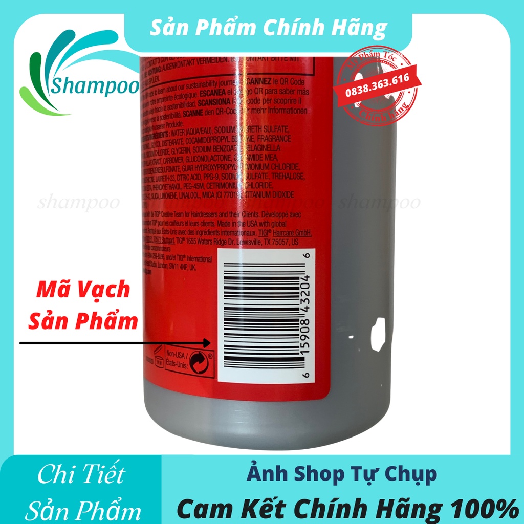 Dầu gội TIGI BED HEAD 970ml phục hồi tóc khô xơ hư tổn giảm gãy rụng hàng chính hãng